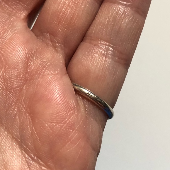 Vintage stamped sterling silver amber cabochon ring sz 6.25 glows - Picture 7 of 13